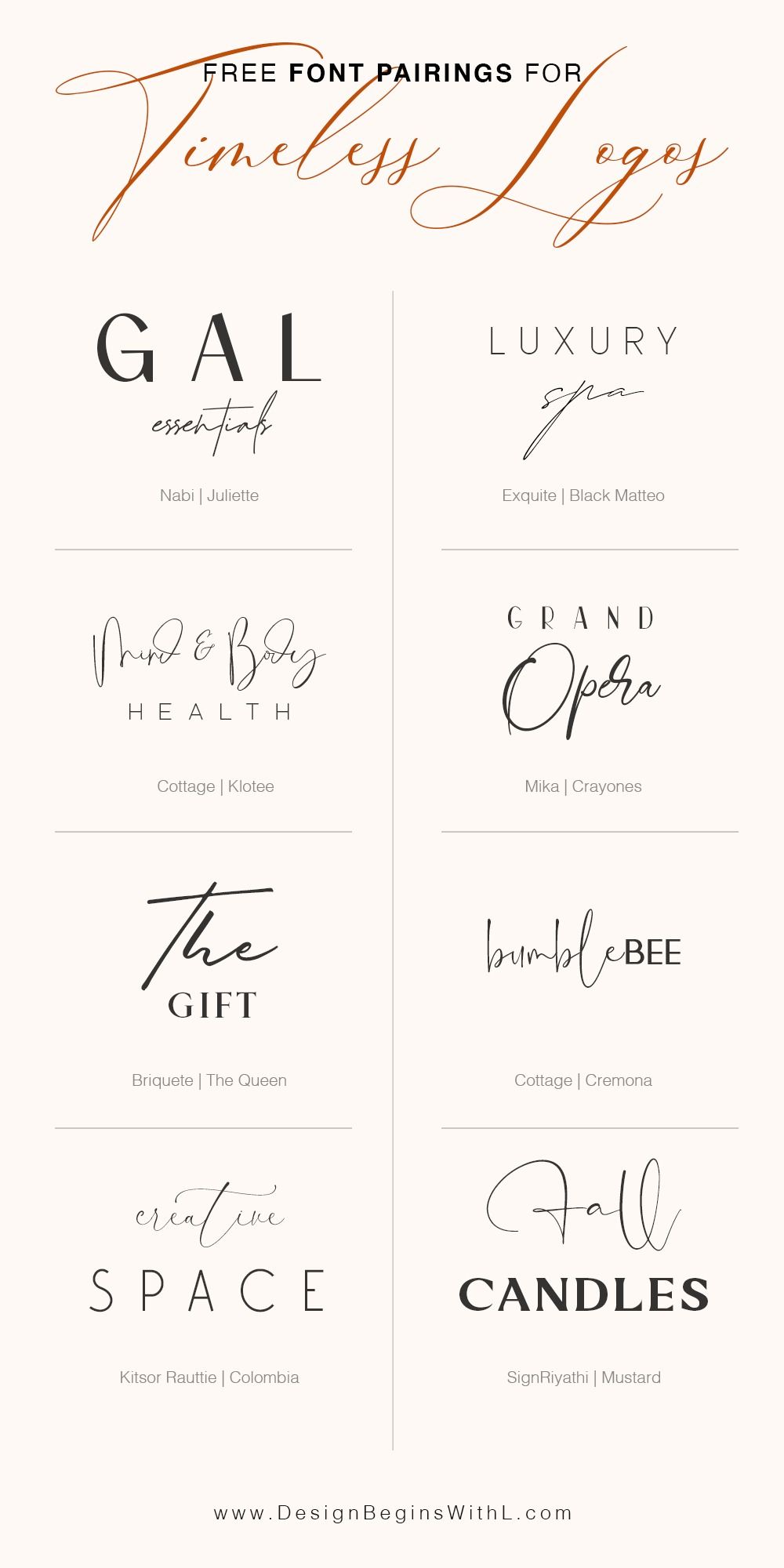 Free Font Pairings for Timeless Logo Design