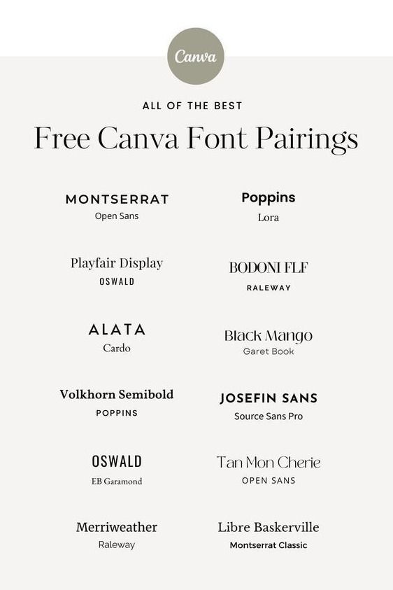 Ultimate List of Free Canva Font Pairings to Uplevel Your Brand