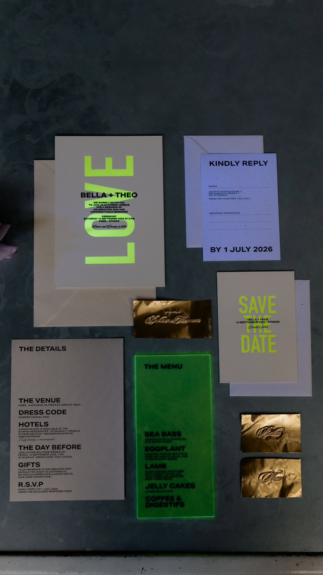 Hochzeitspapeterie aus der Kollektion „Neonée“ – Studio Vanhart