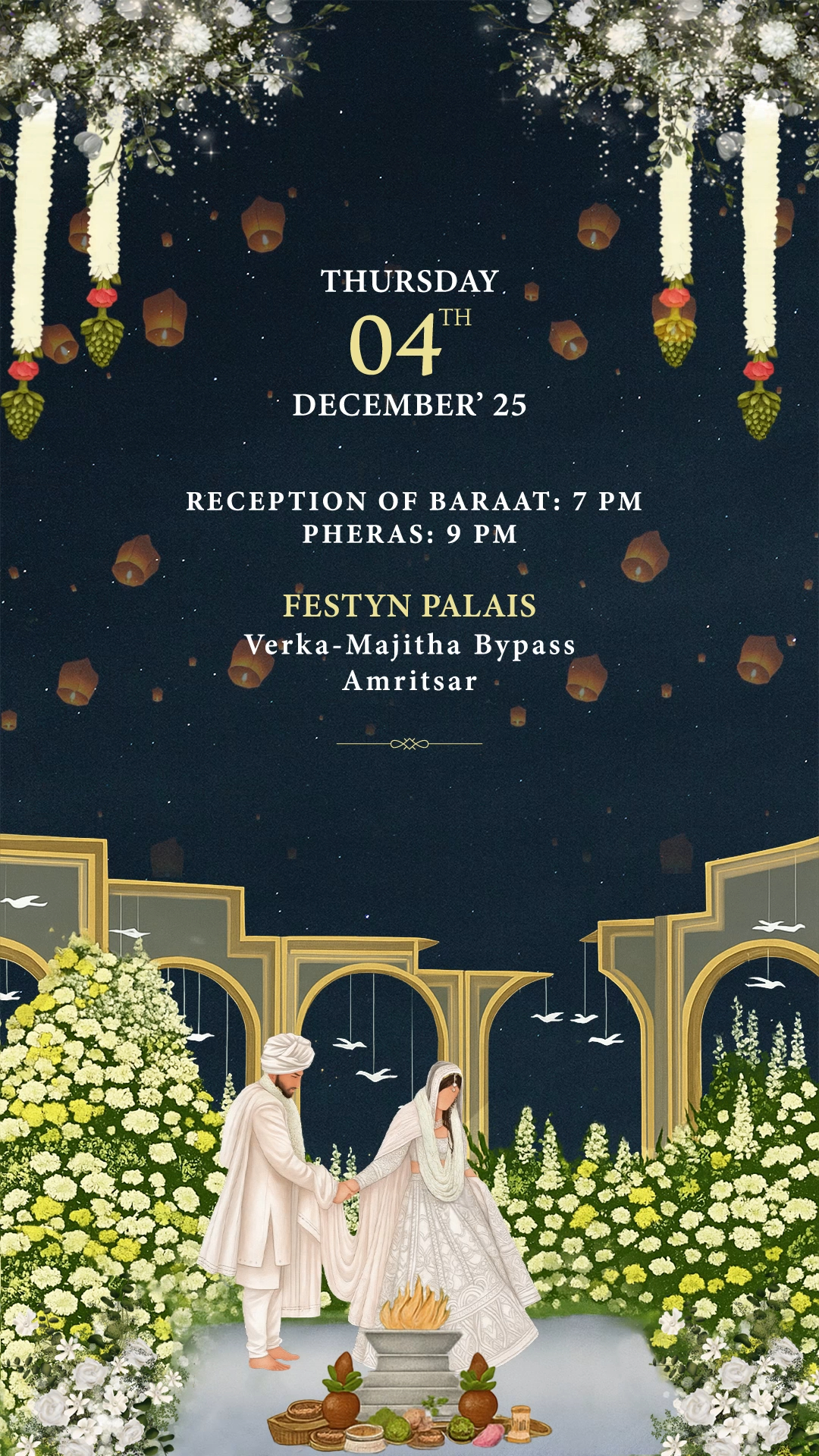 A Royal Wedding Celebration Invite — Where Forever Begins 🤍✨