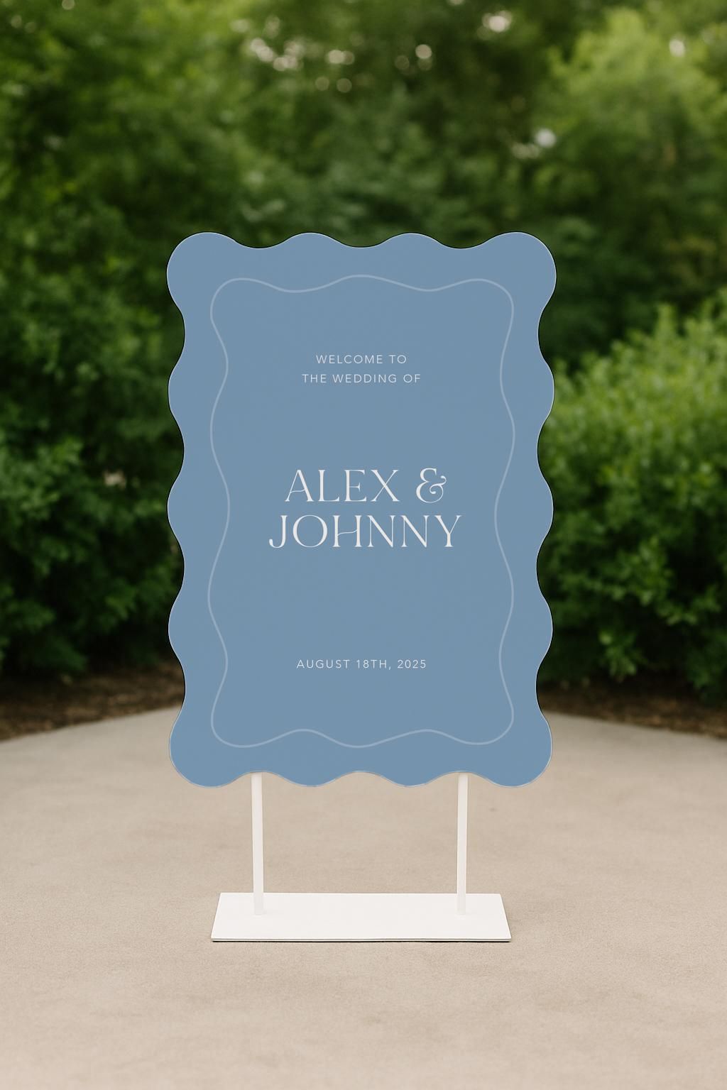 Wavy Wedding Welcome Sign Display, Printed Foam Board Signs, Custom Shapes & Fonts
