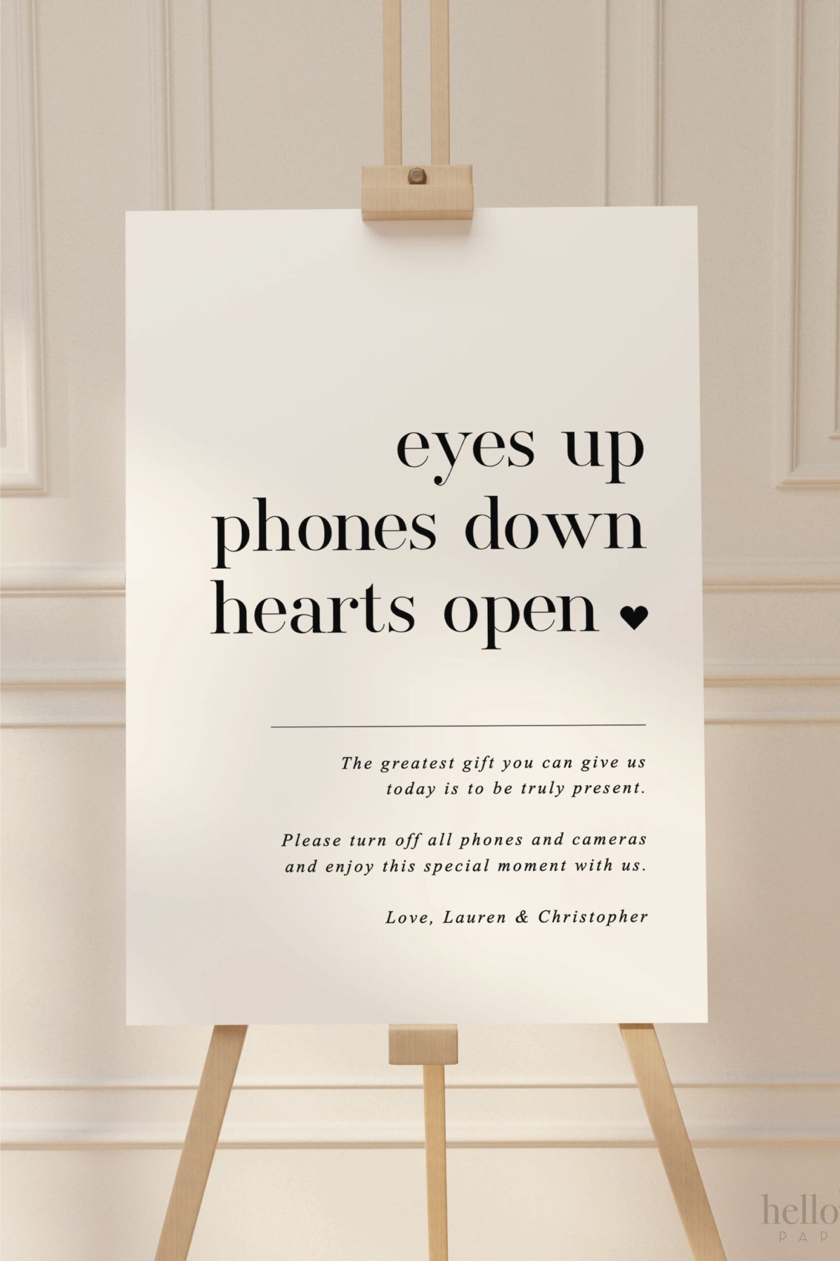 Unplugged Ceremony Wedding Sign