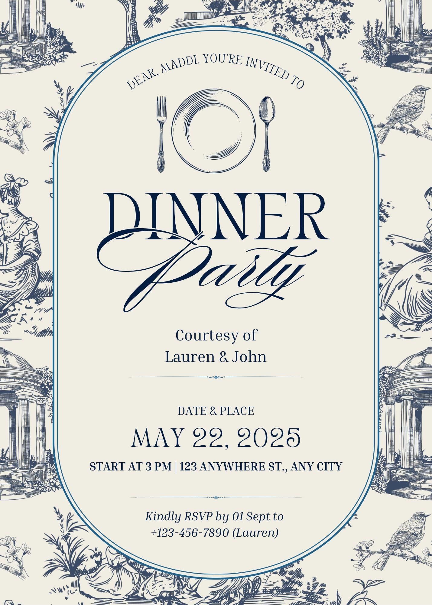 Vintage Dinner Party Invitation