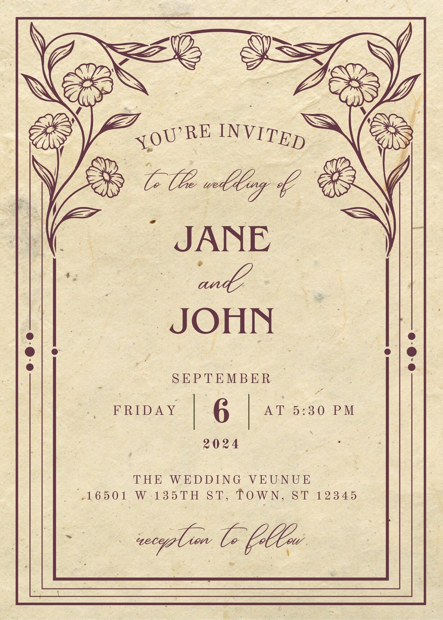 Faire-part de mariage livre de contes de fées