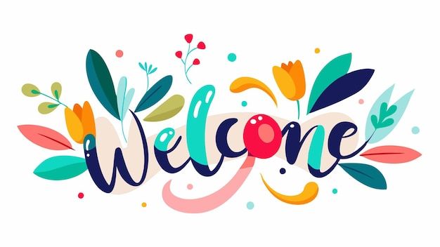 Stylish welcome lettering modern banner design | Premium AI-generated vector