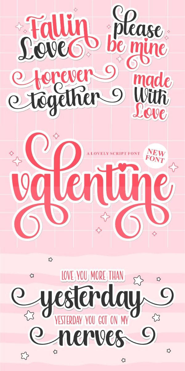 valentines font, script font, handwritten font, display font, playful font