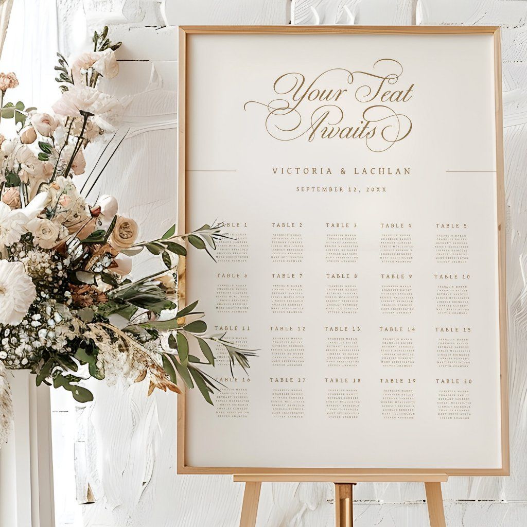Formal Wedding Reception Seating Chart Foam Board