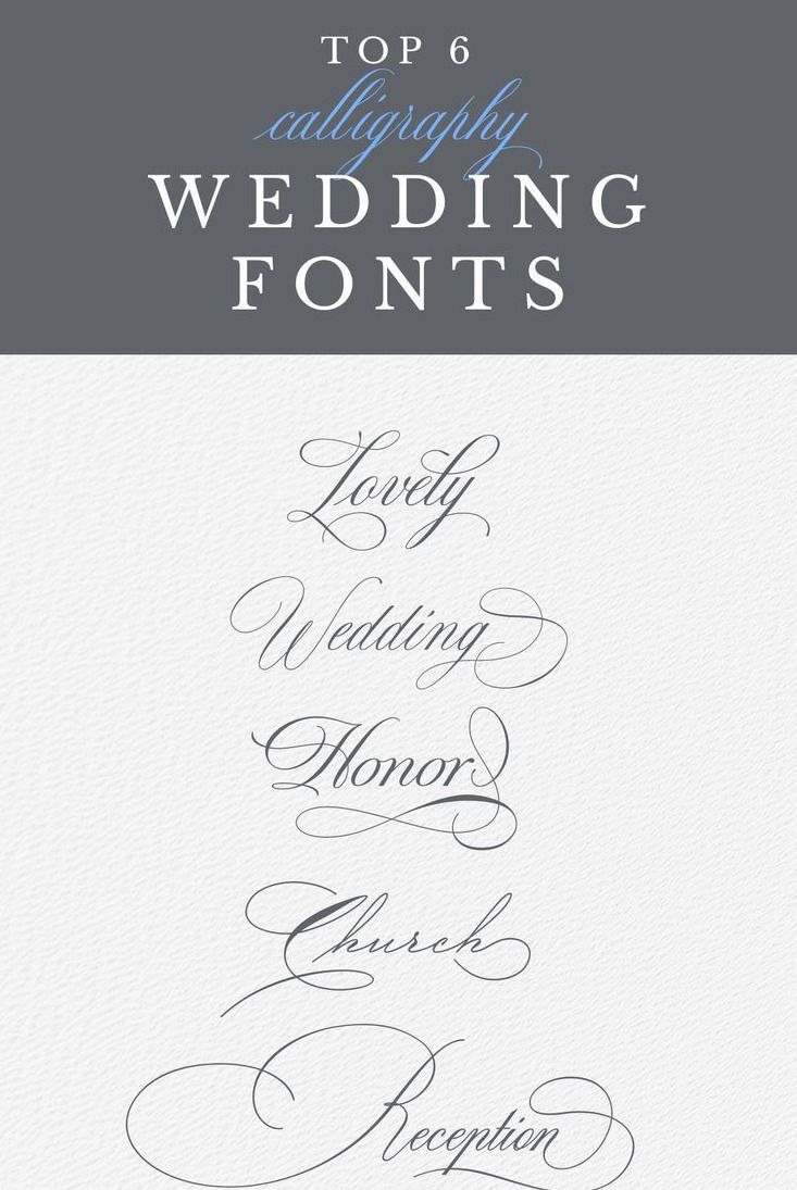 Top 6 Calligraphy Wedding Fonts