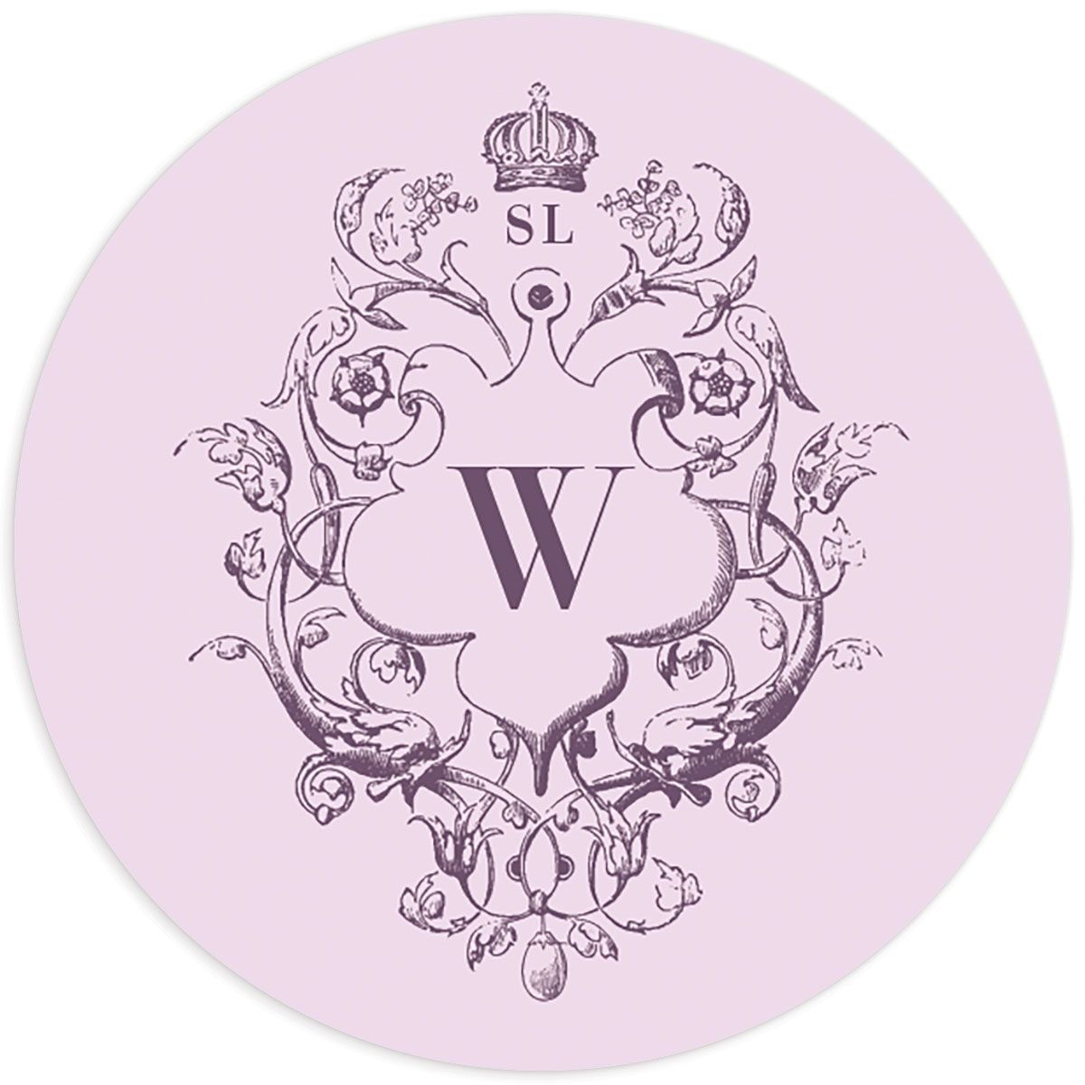 Ornate Vintage Crest Wedding Stickers