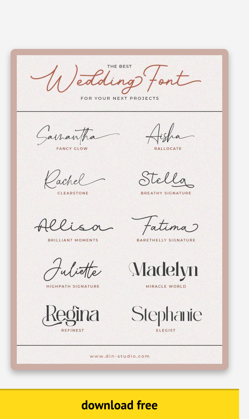 Elegant Cursive Fonts for Stunning Wedding Invitations and Designs Free Download