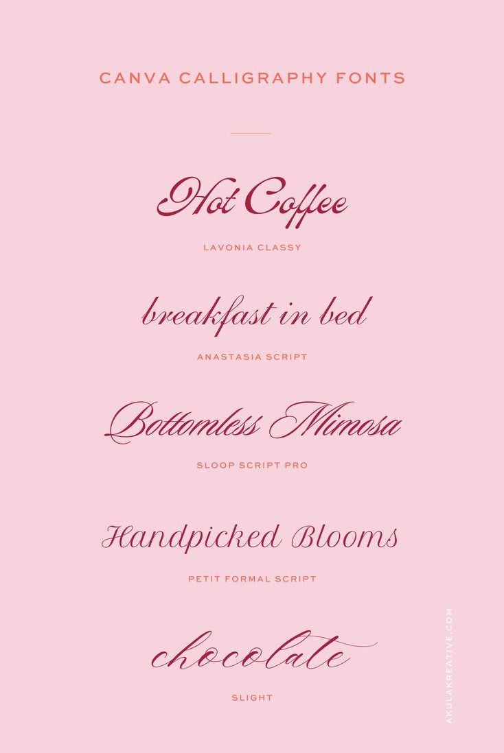 Canva Calligraphy Font Inspiration | AKULA KREATIVE