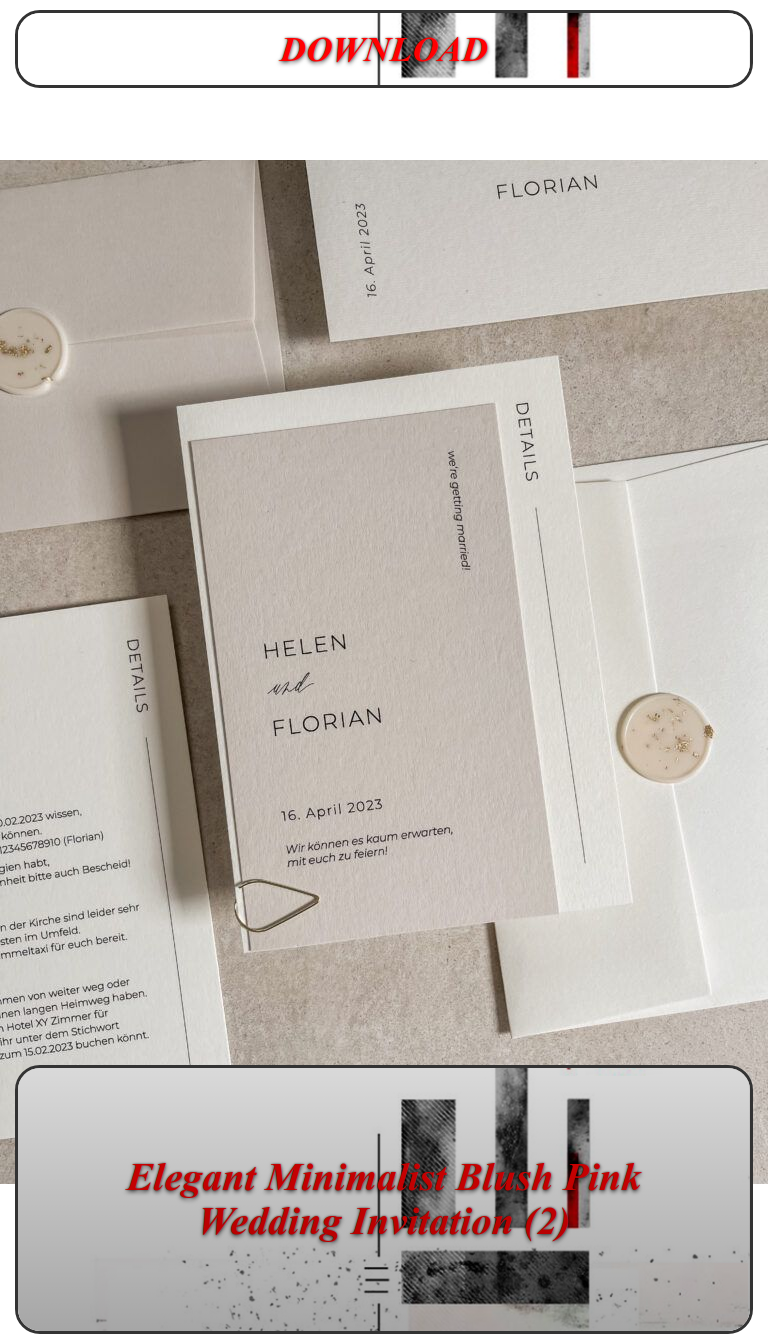 Elegant Minimalist Blush Pink Wedding Invitation (2)