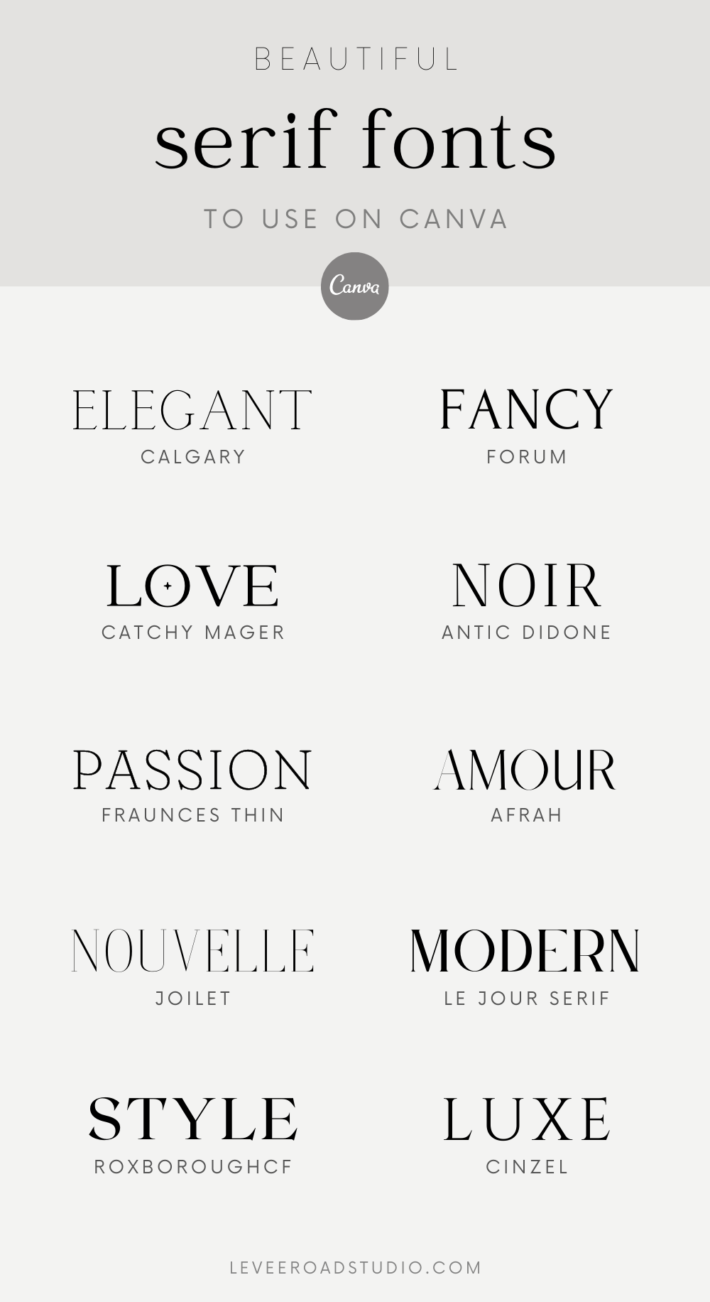 Best Serif Fonts on Canva — Modern Wedding Fonts and Calligraphy — Font Combo