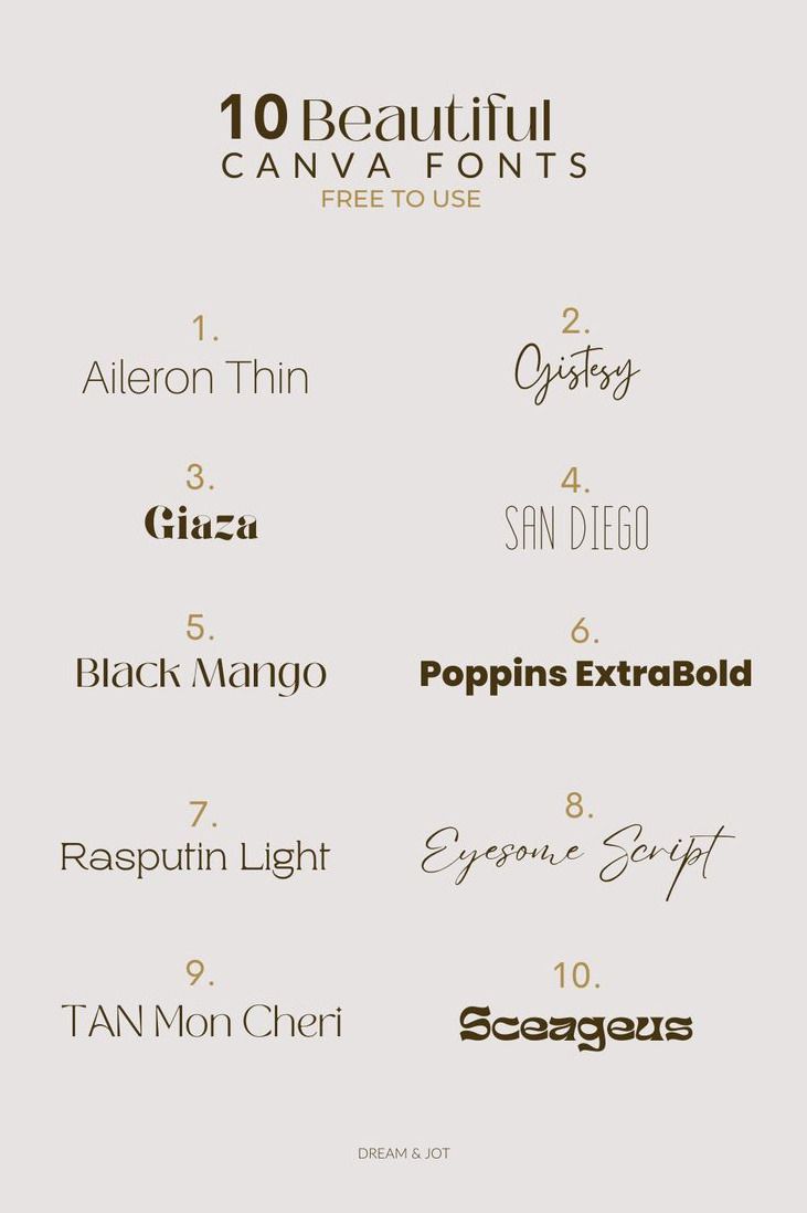 Canva Fonts — 10 Beautiful Free Fonts