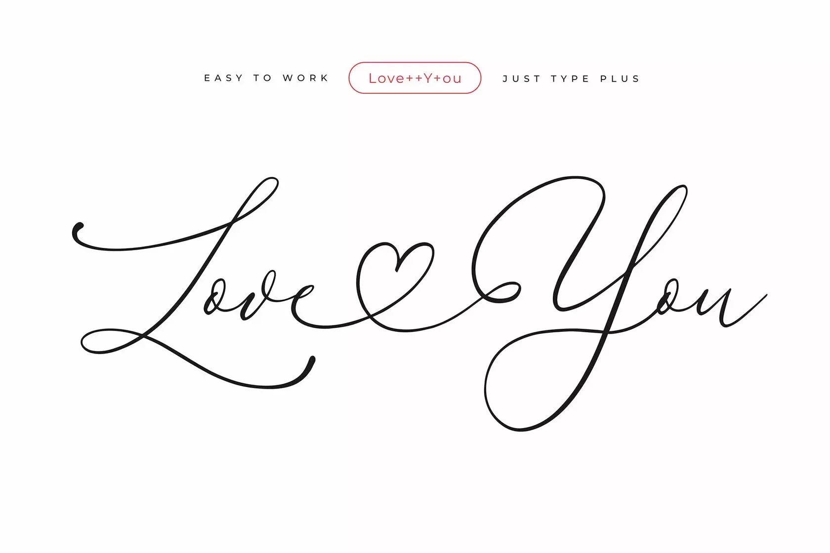 script font with heart | Little Love Font | Script Fonts — Blessed Print