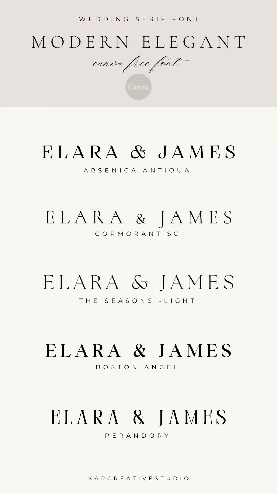 Modern Elegant Serif Fonts on Canva Perfect for Wedding Invitation