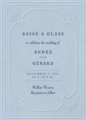 Ornate Embossed Frame — Wedding Invitation