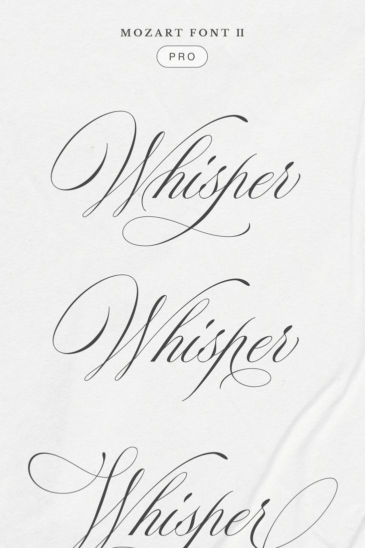 Romantic Calligraphy “Whisper” for Elegant Wedding Invitations and Poetic Branding
