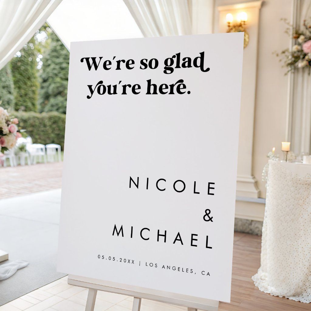 Minimalist Retro Typography Wedding Welcome Sign