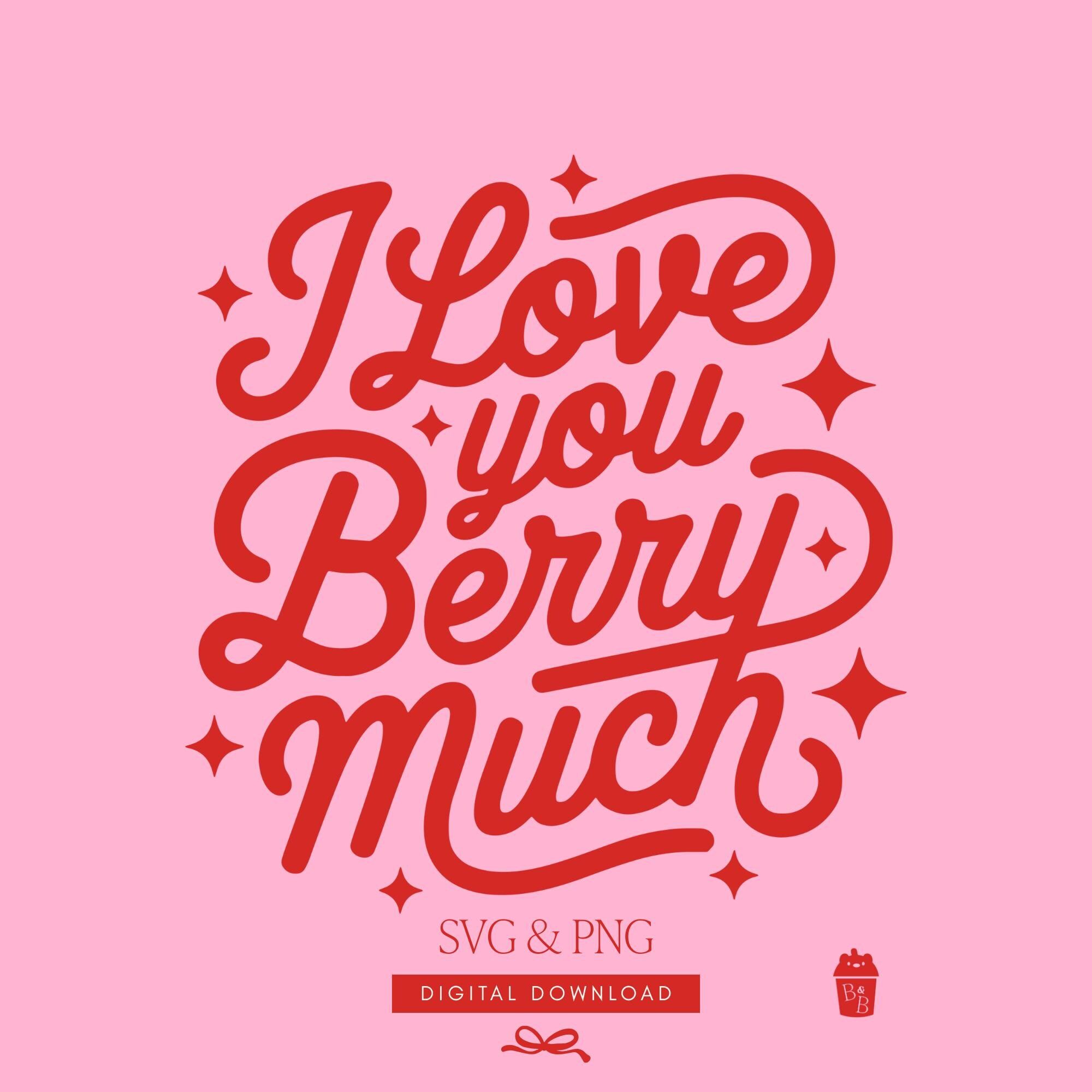 Je t’aime beaucoup de baies Saint-Valentin Svg, typographie cursive bouclée, conceptions png de Saint-Valentin