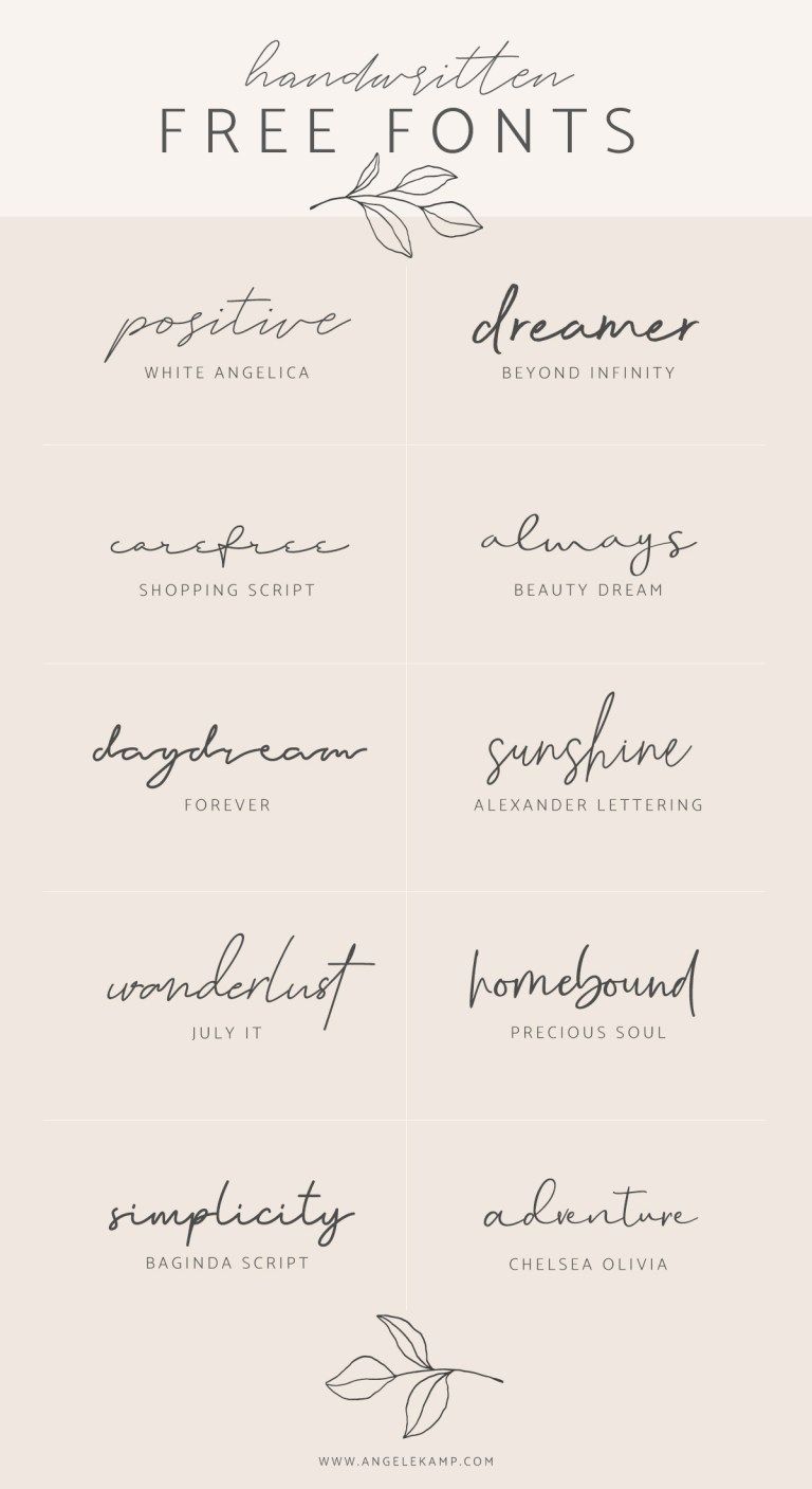 Handwritten free fonts