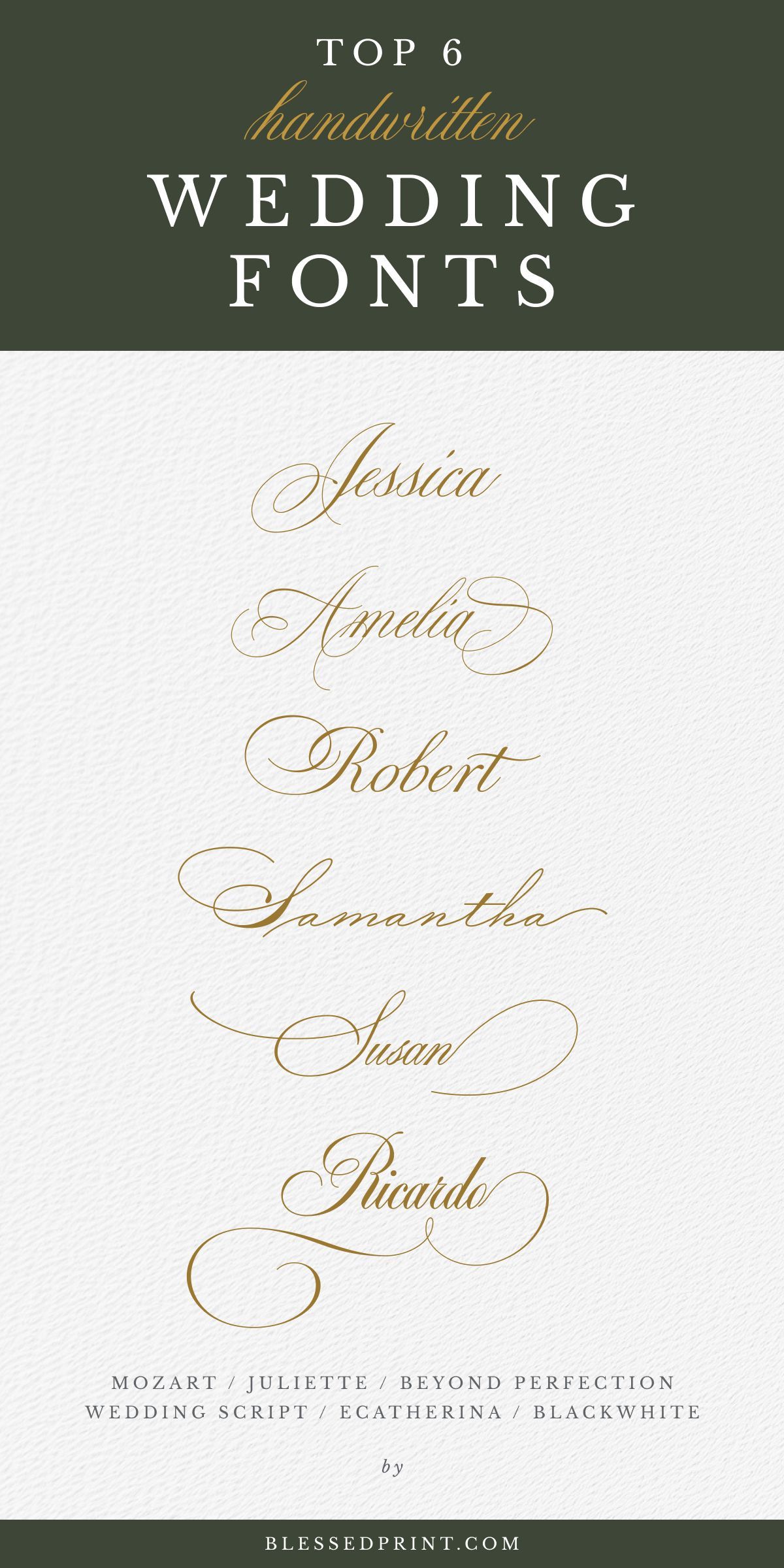 Top 6 Handwritten Wedding Fonts for 2026