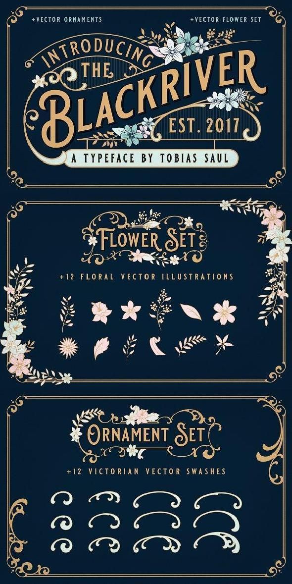 Blackriver Font: Elegant Script & Floral Design