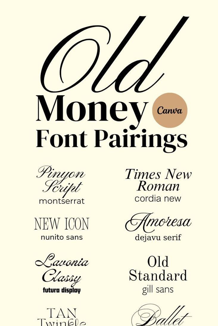 17 Old Money Font Pairing Ideas In Canva