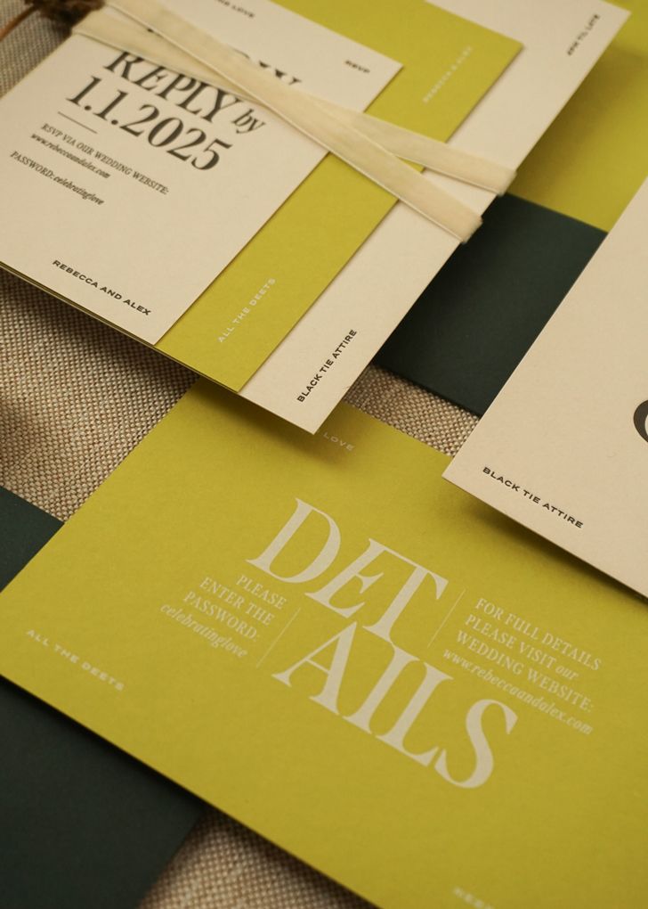 A Modern Typography-Forward Wedding Invitation Suite