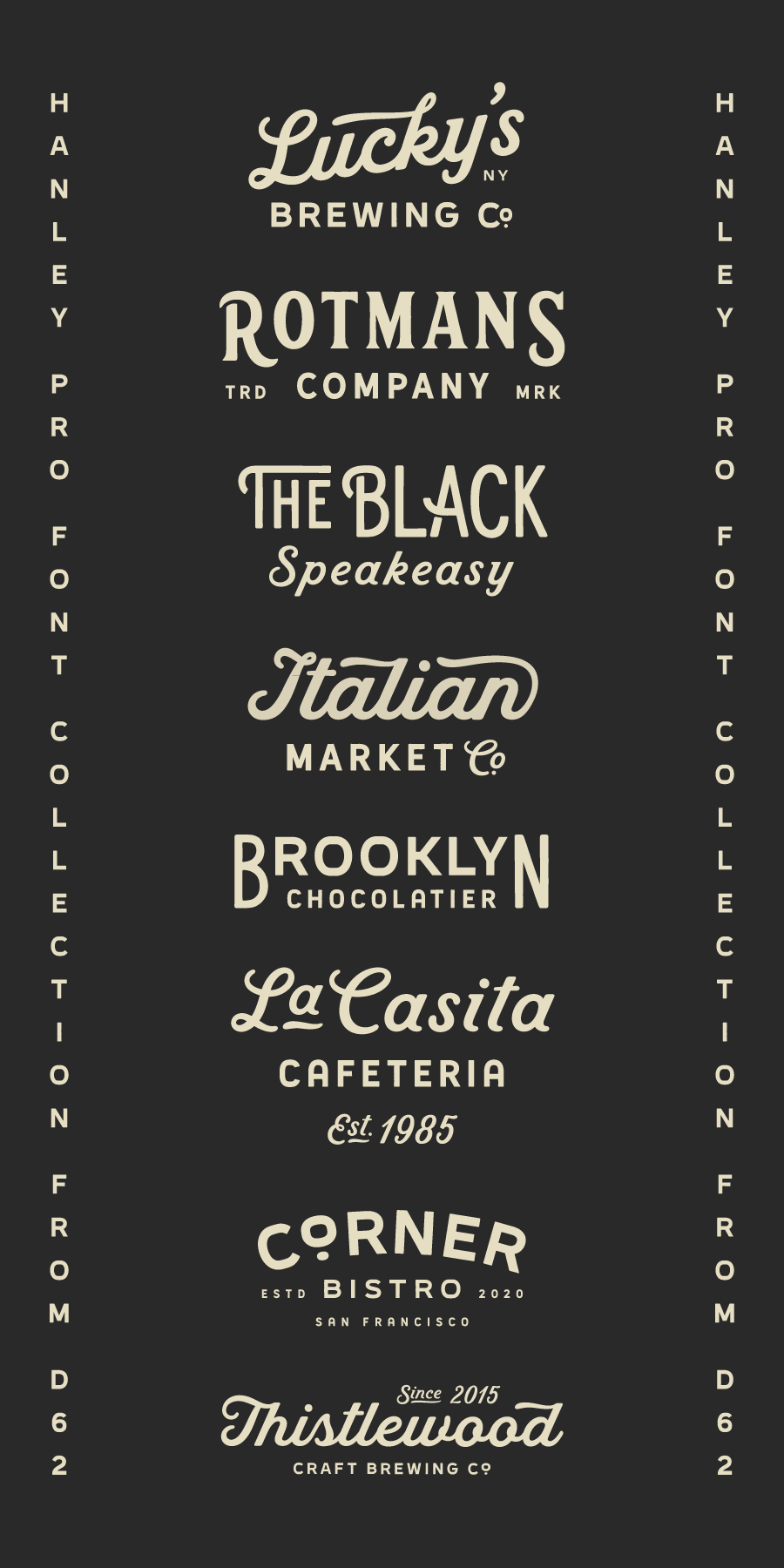 Hanley Pro Font Collection Modern Vintage Fonts