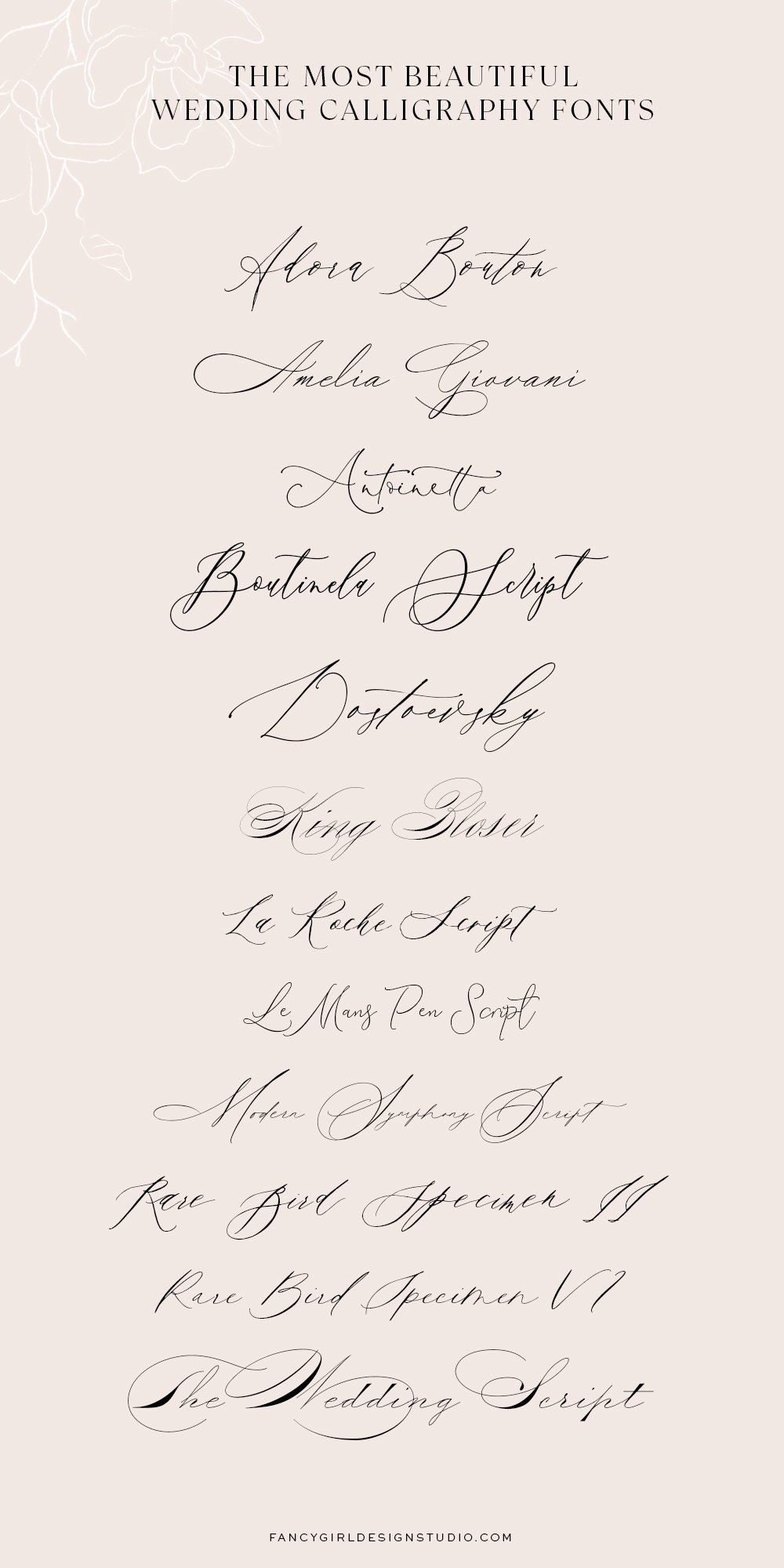 The Most Beautiful Calligraphy Fonts — Fancy Girl Design Studio