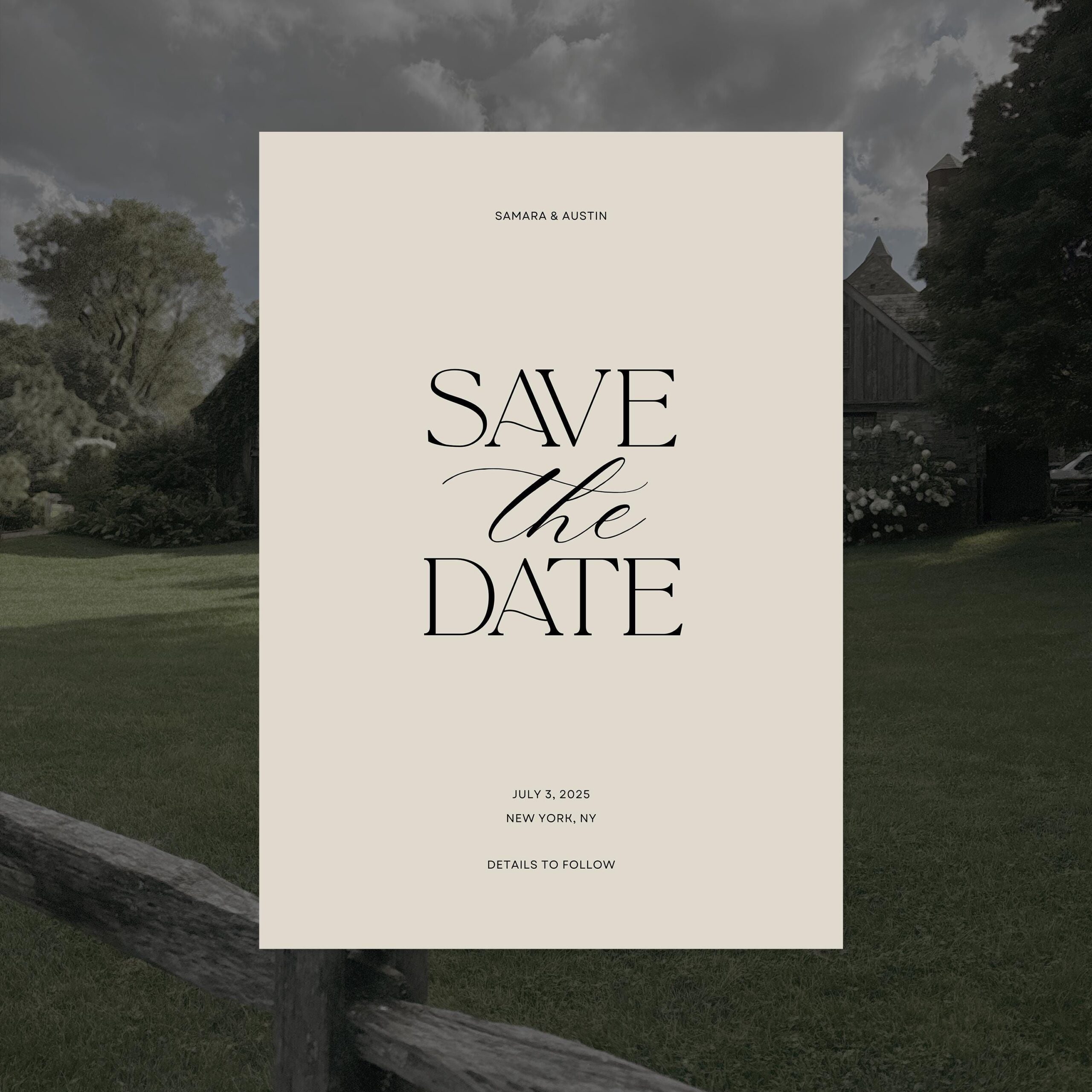 Wedding Save the Date Minimalistic Save the Date Evite Neutral Save the Date