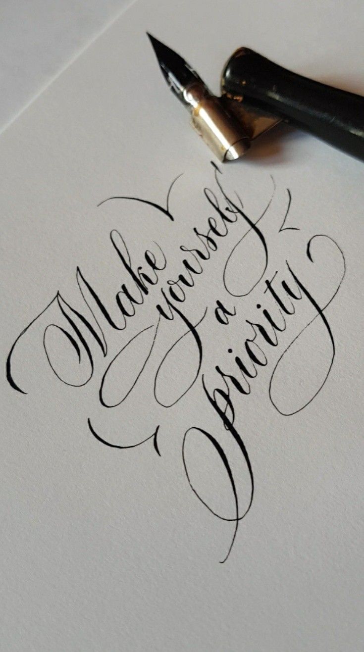 Modern Calligraphy with pointed pen.