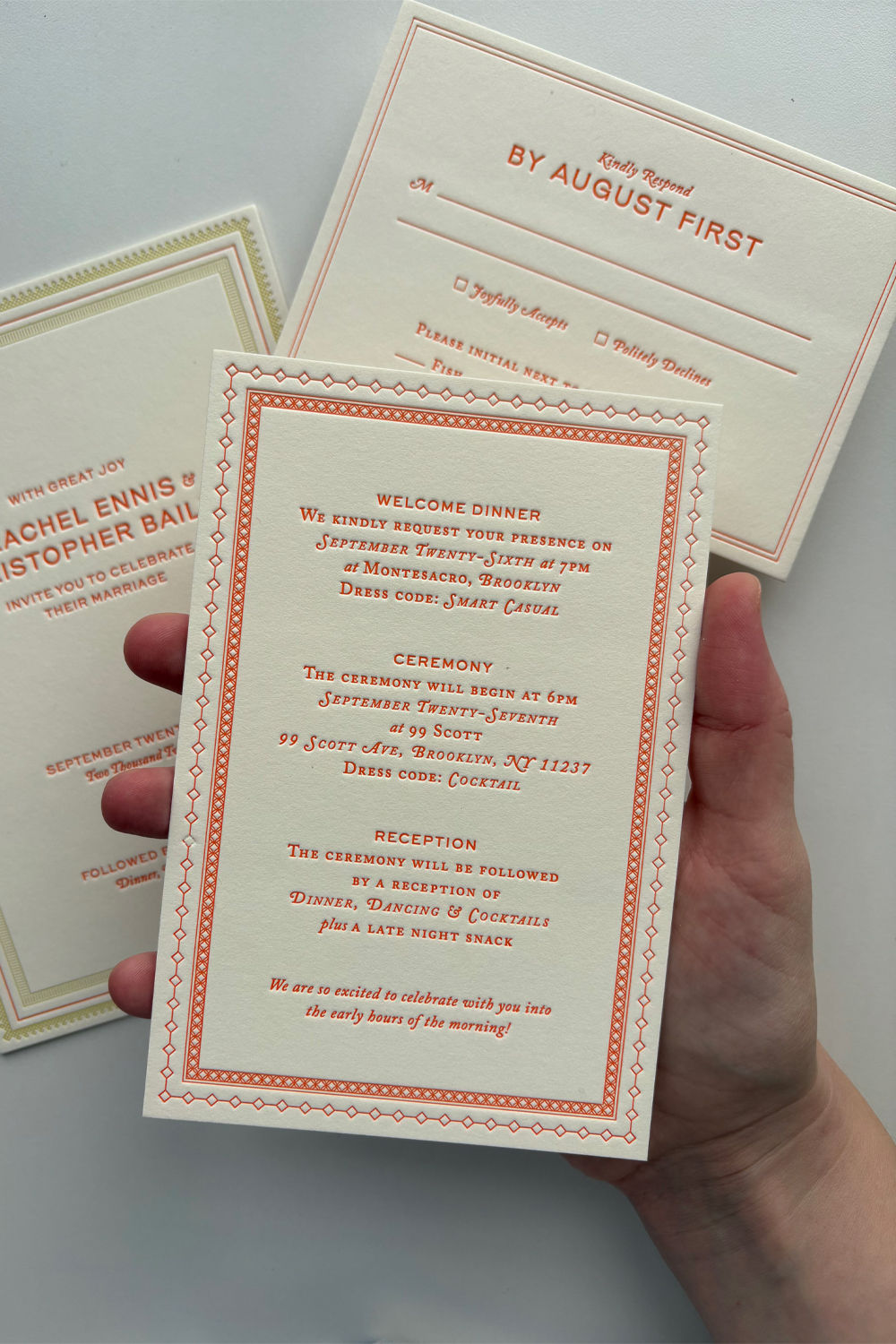 Traditional Letterpress Wedding Invitations