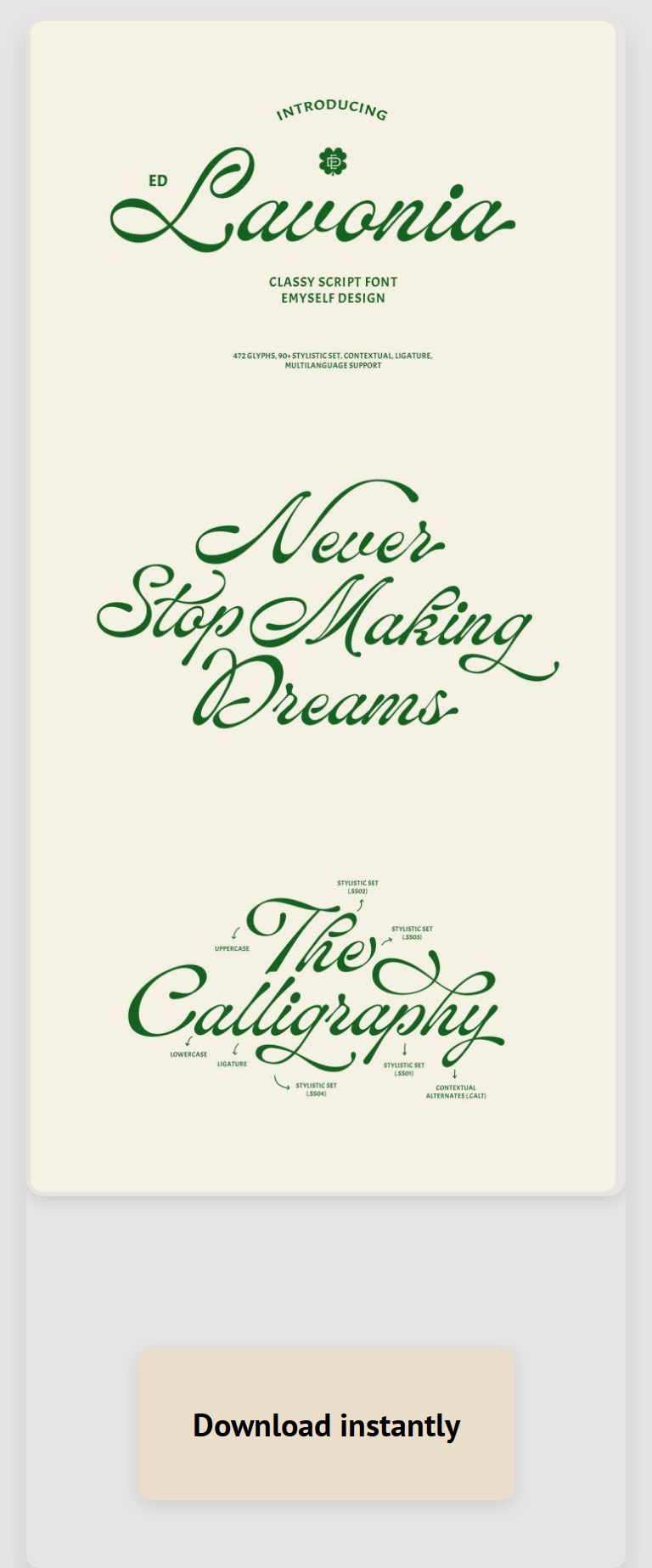 ED Lavonia Font: Elegant Script for Your Designs