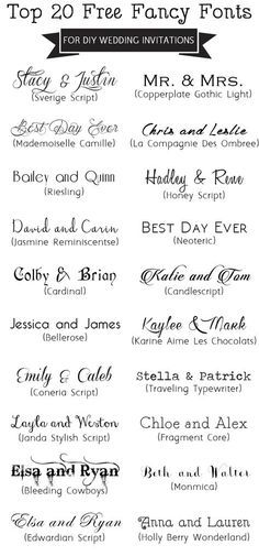 Top 20 Free Fancy Fonts for DIY Wedding Invitations — EWI