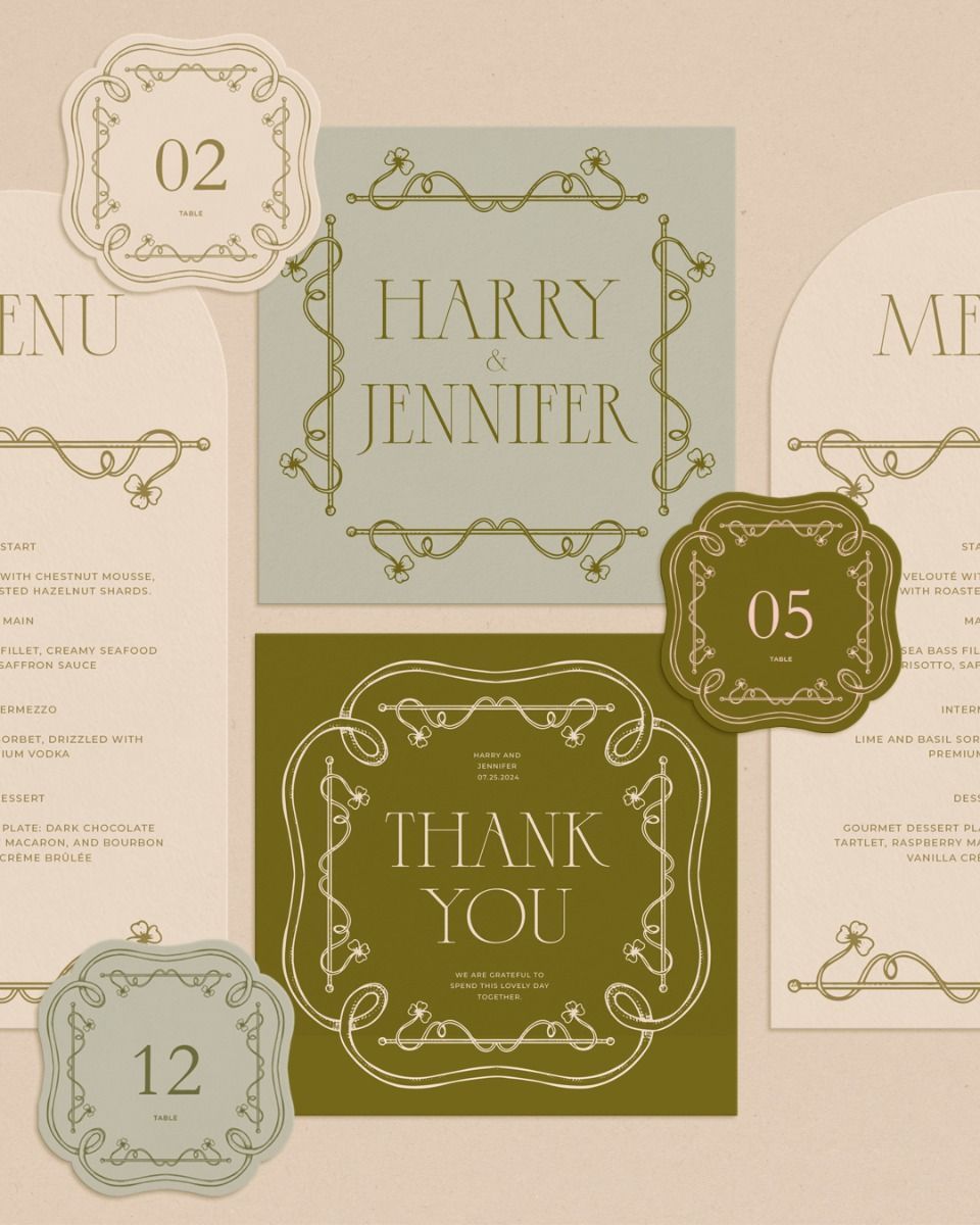 Spring Wedding Stationery Templates: Modern Designs