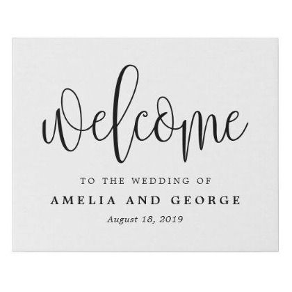 EDITABLE COLOR Welcome Sign Lovely Calligraphy | Zazzle