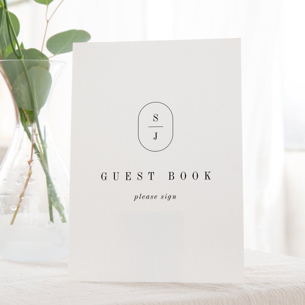 SHYLAH Simple Monogram Wedding Guest Book Sign