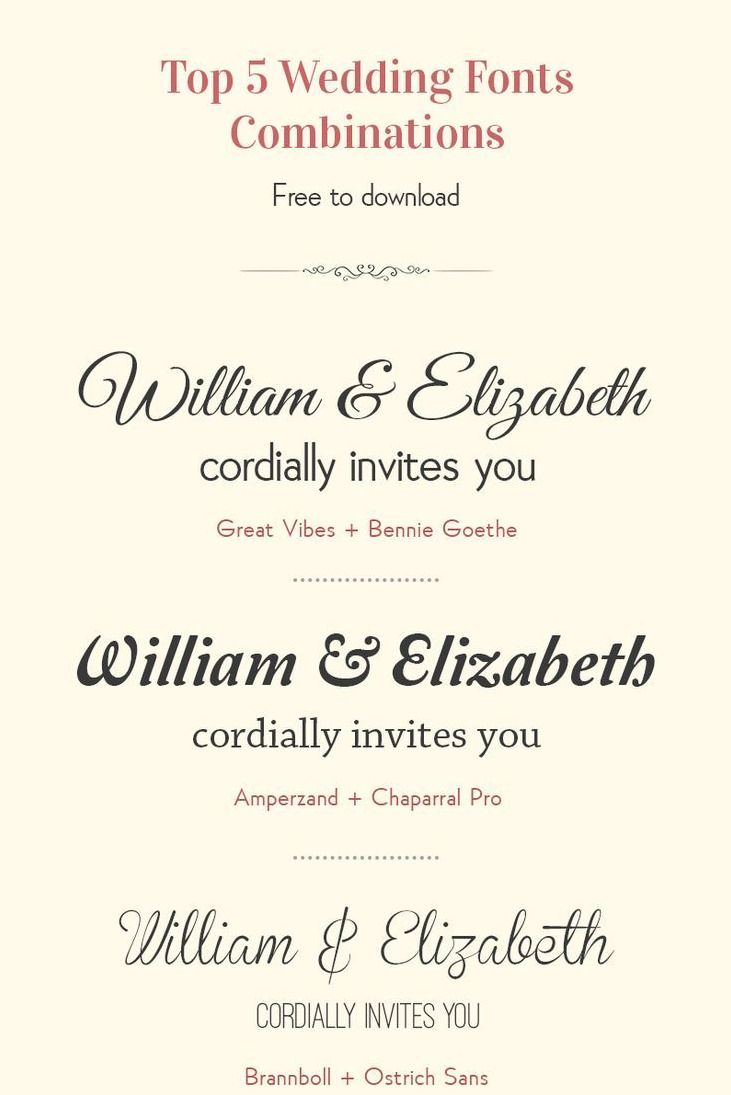 TOP 5 WEDDING FONT COMBINATIONS