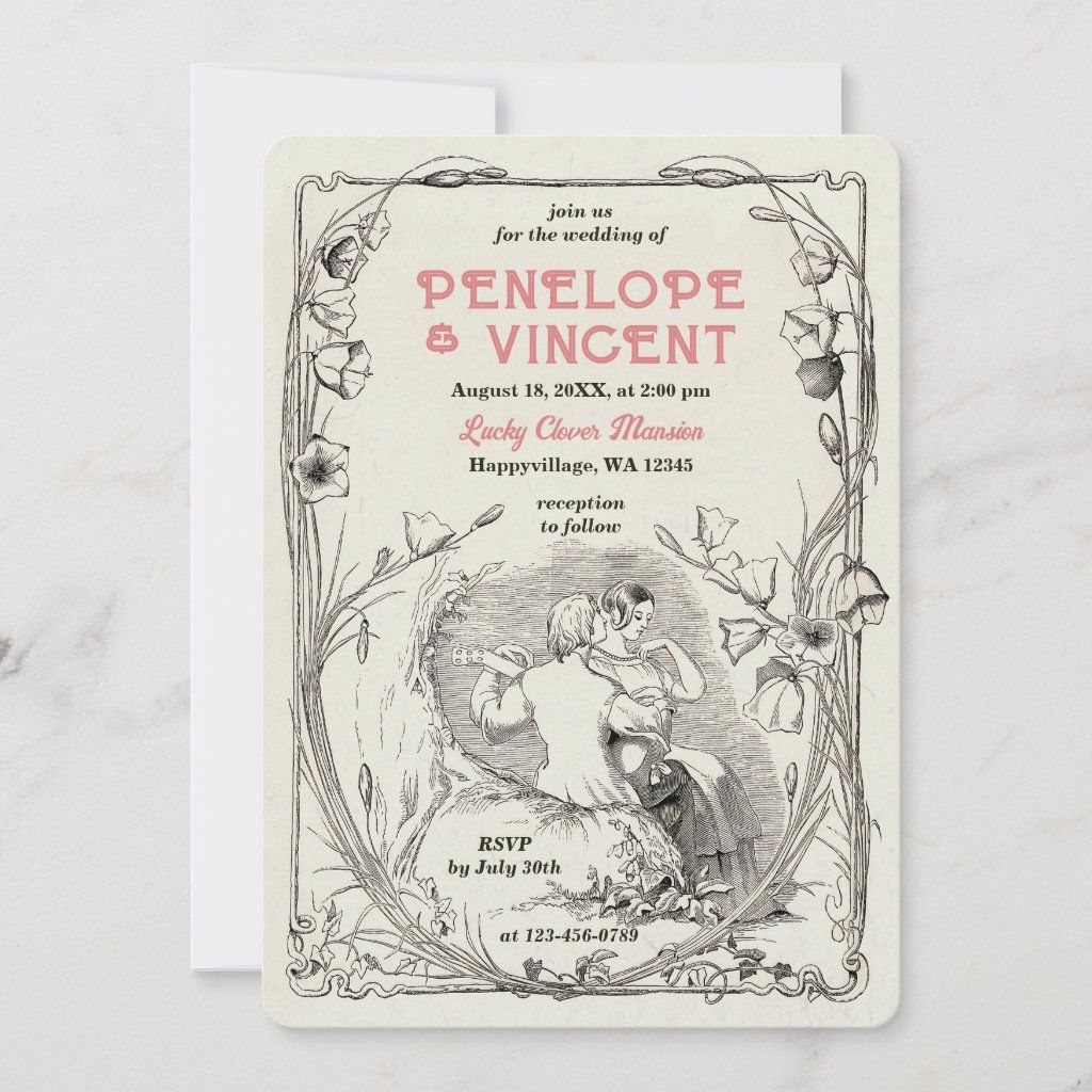 Vintage Love Serenade Wedding  Invitation | Zazzle