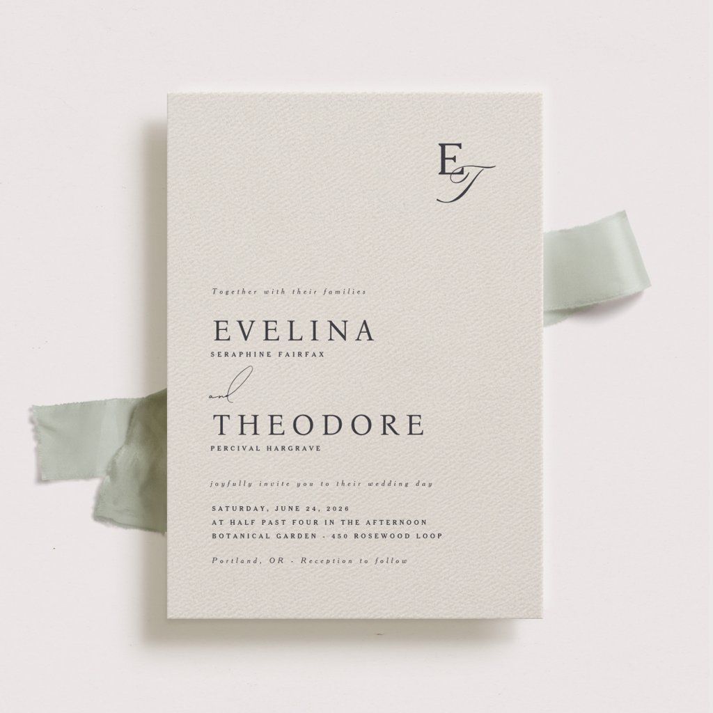 Parker Monogram Wedding Invitation | Zazzle