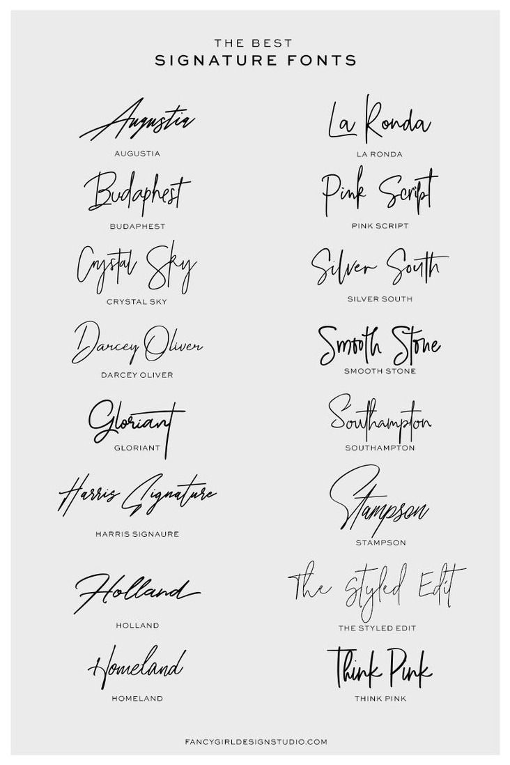 The Best Signature Fonts — Fancy Girl Design Studio