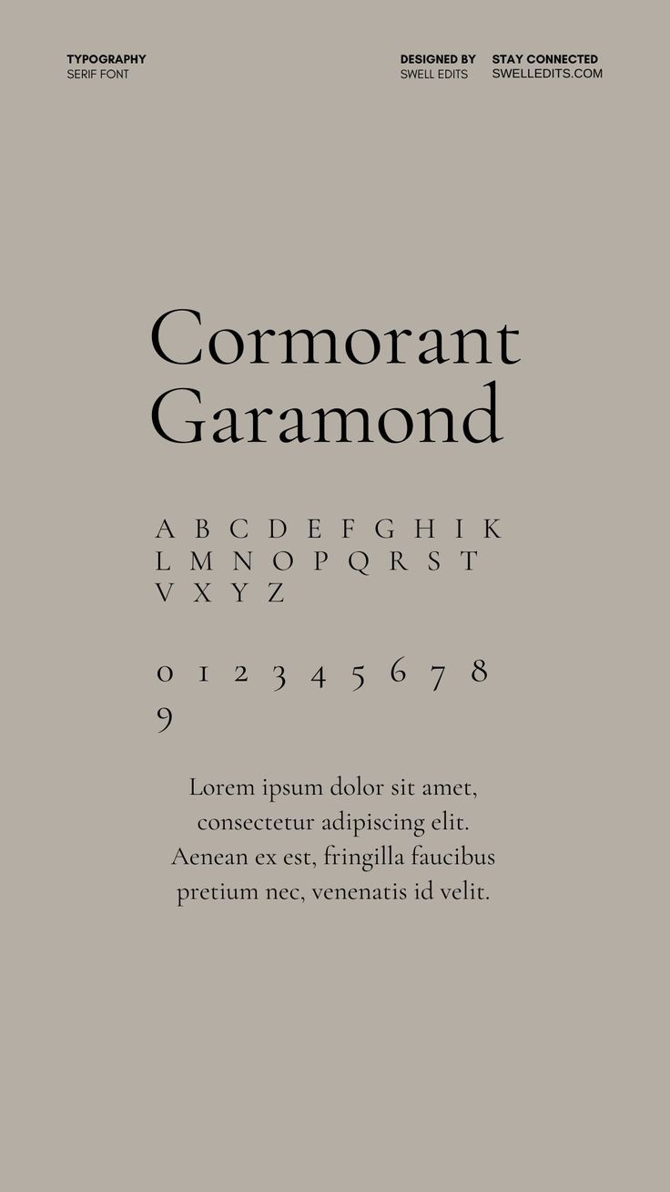 Serif Font — Cormorant Garamond — Wedding Font — Fancy Font — Font Pairing | Wedding fonts,…