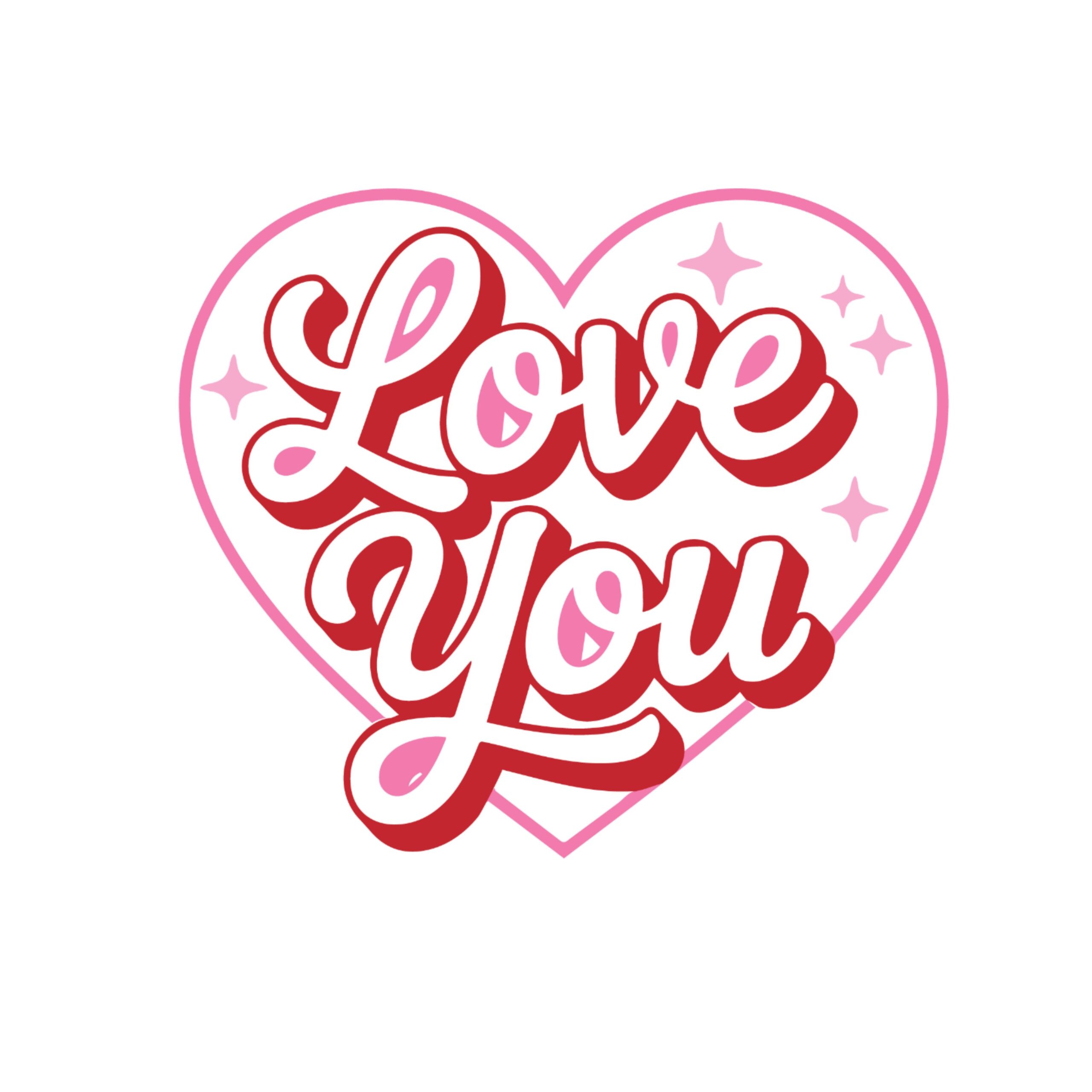 Retro style Love You message , lettering ,typography