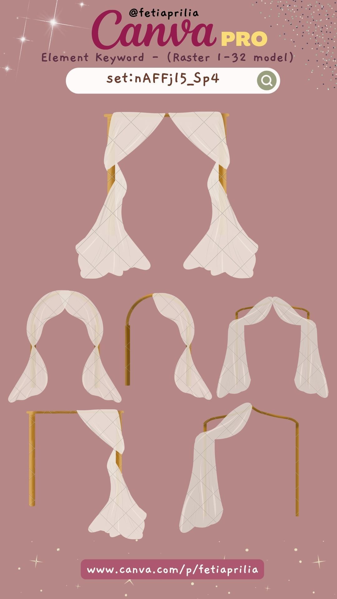 Canva element — simple curtain wedding