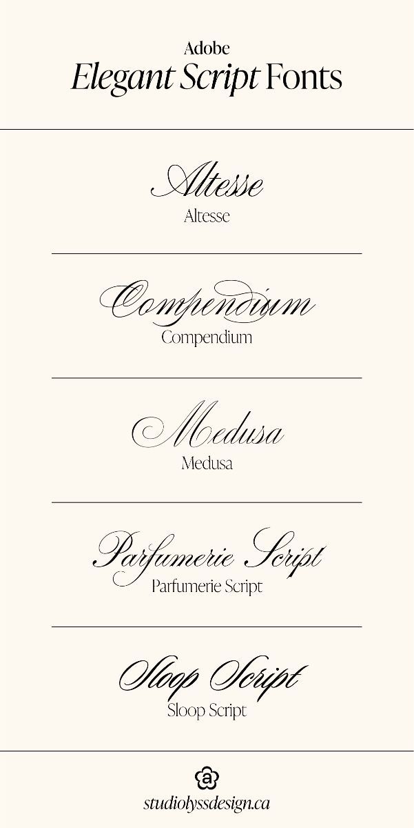 Elegant Adobe Script Fonts | studiolyssdesign.ca