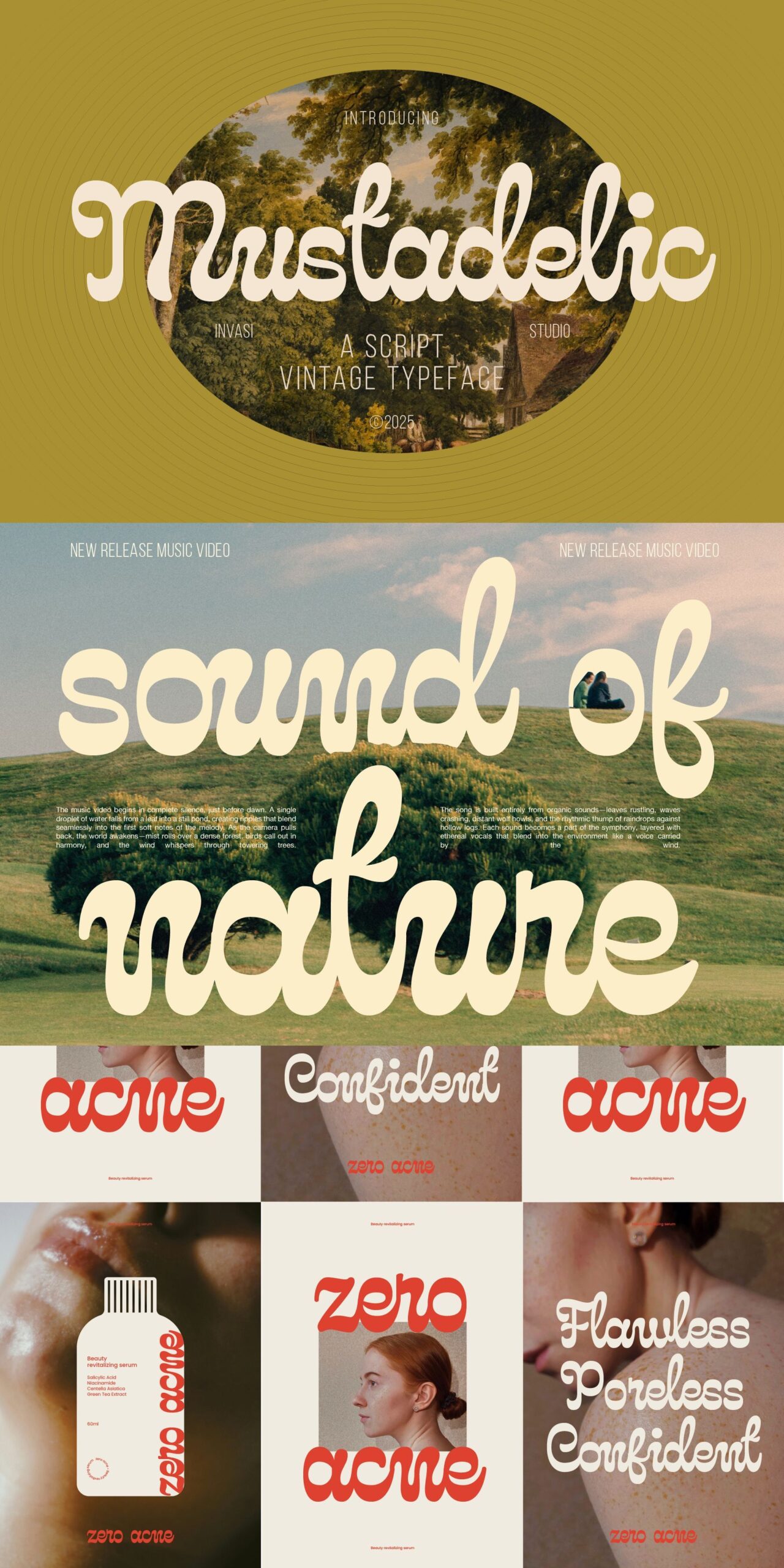 Psychedelic Script Font & Retro Typography Design