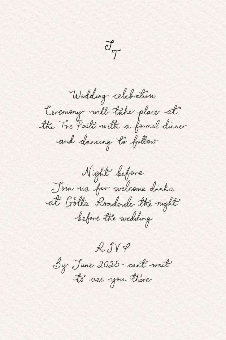 Minimal Wedding Invitation Suite for a Tre Posti Napa Valley Wedding