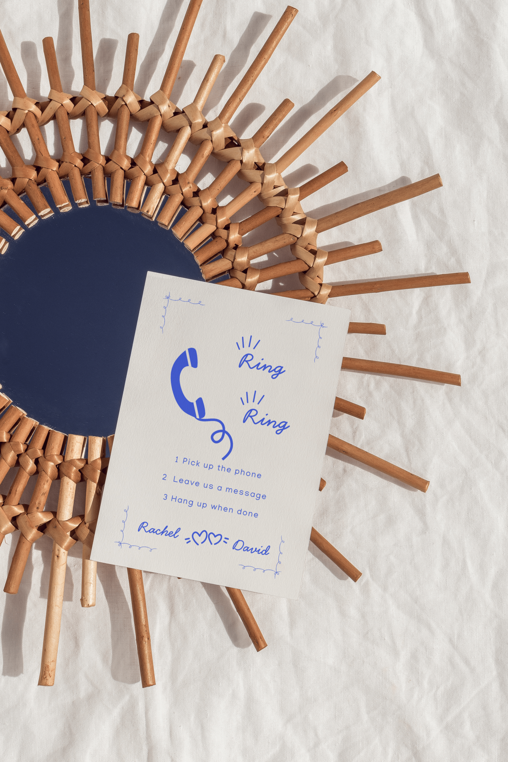 Whimsical Audio Guestbook Sign | Blue Colour Wedding Canva Template